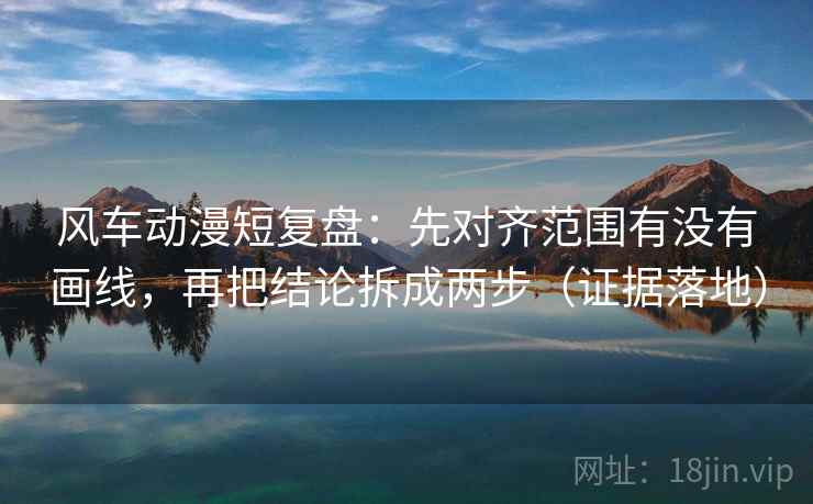 风车动漫短复盘：先对齐范围有没有画线，再把结论拆成两步（证据落地）